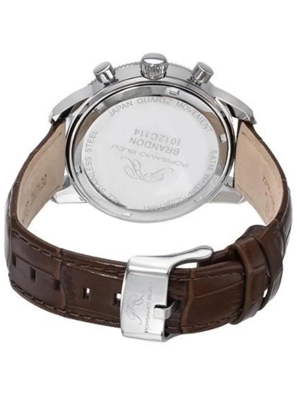 NWT Porsamo Bleu Brandon Chronograph Quartz Black Dial Men's Watch